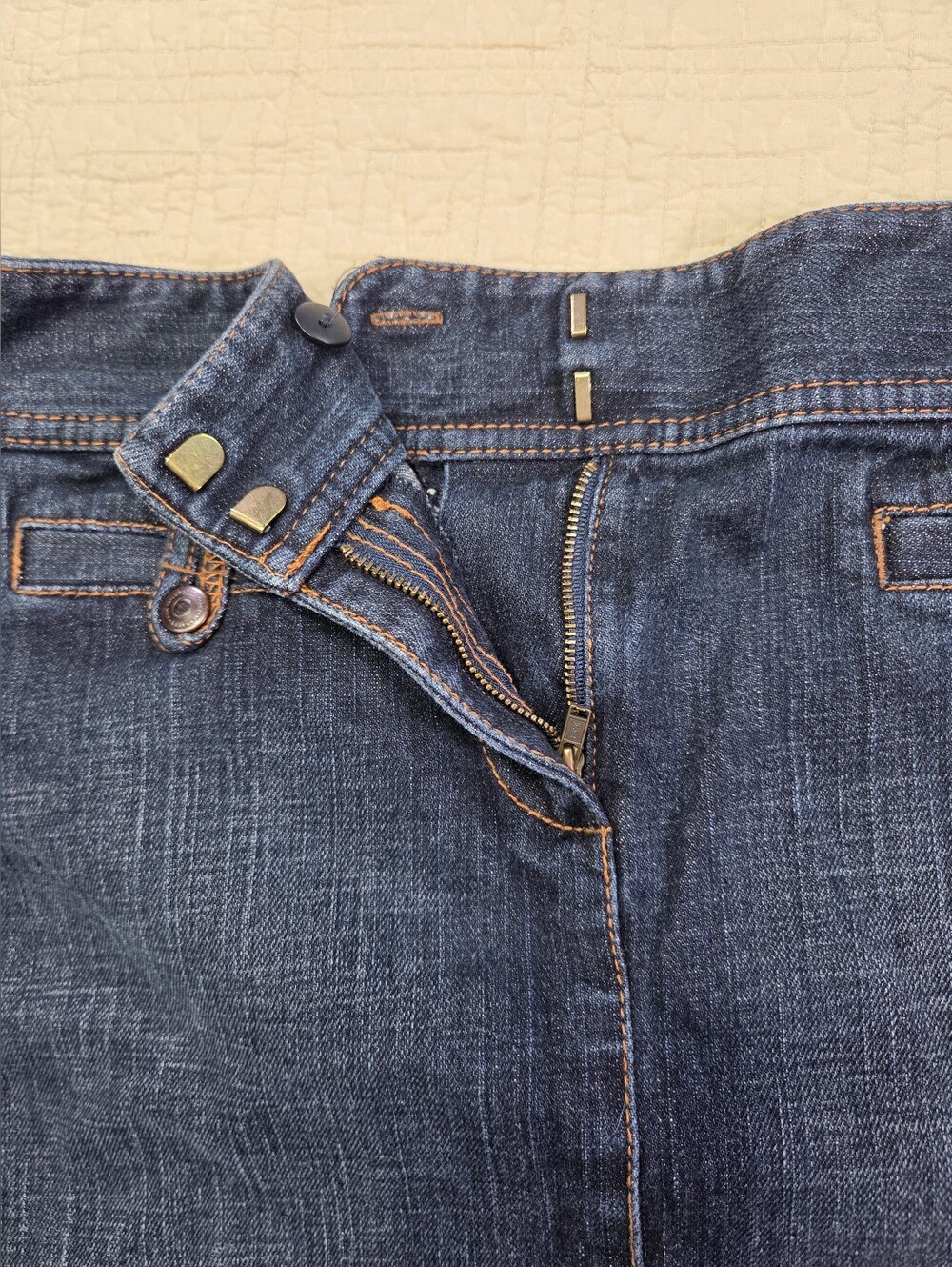 Ann Taylor LOFT Denim Skirt Womens Size 2 Blue Cotton Blend Pockets Short - Picture 7 of 11